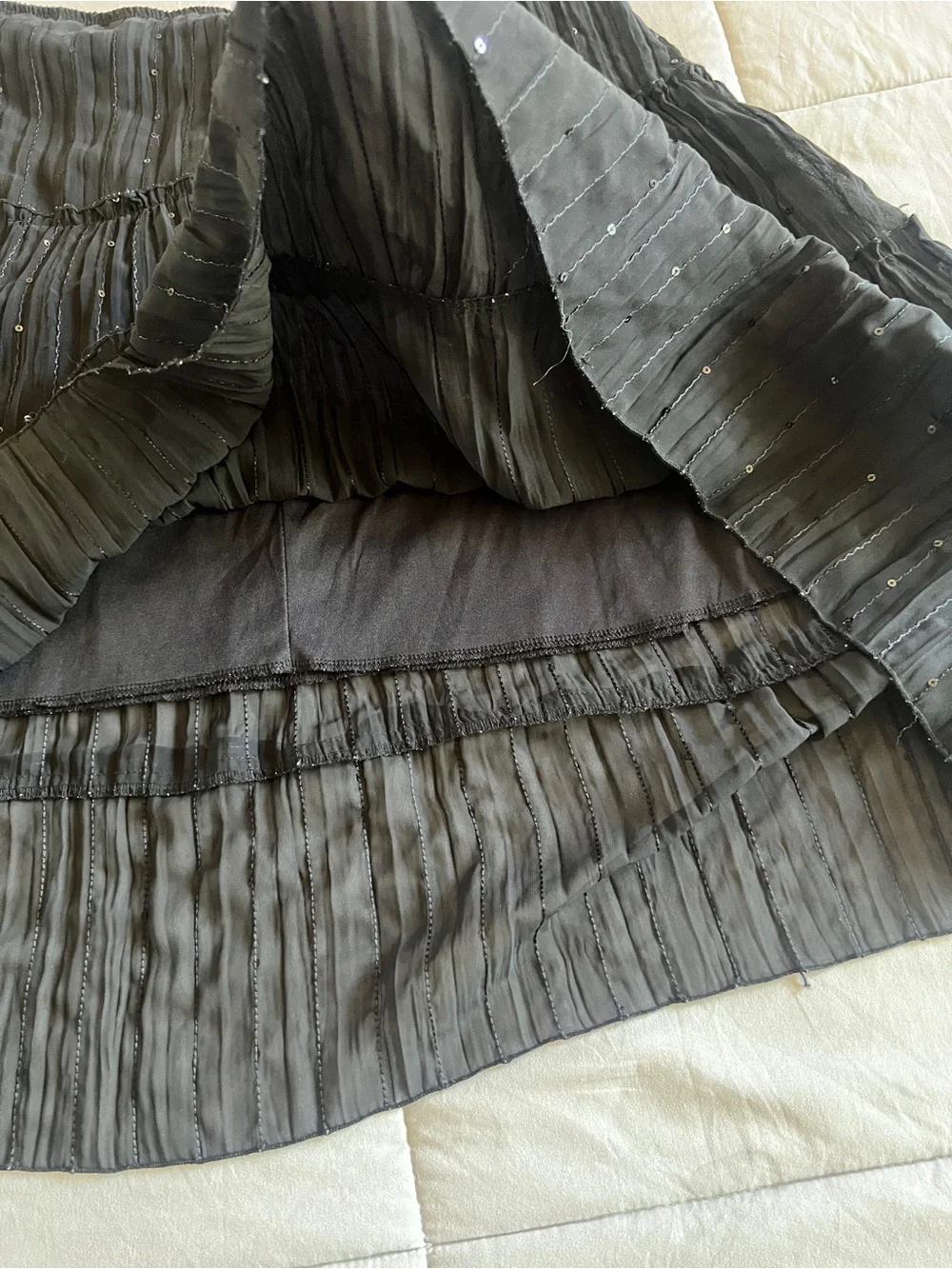 Halo Midi Sequin Tiered Skirt